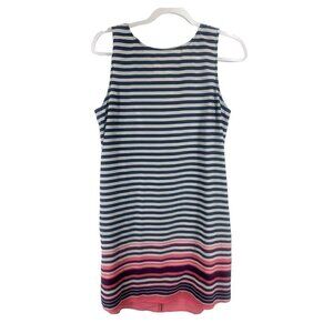 Carlson Blue White Pink Striped Mini Dress Size S
